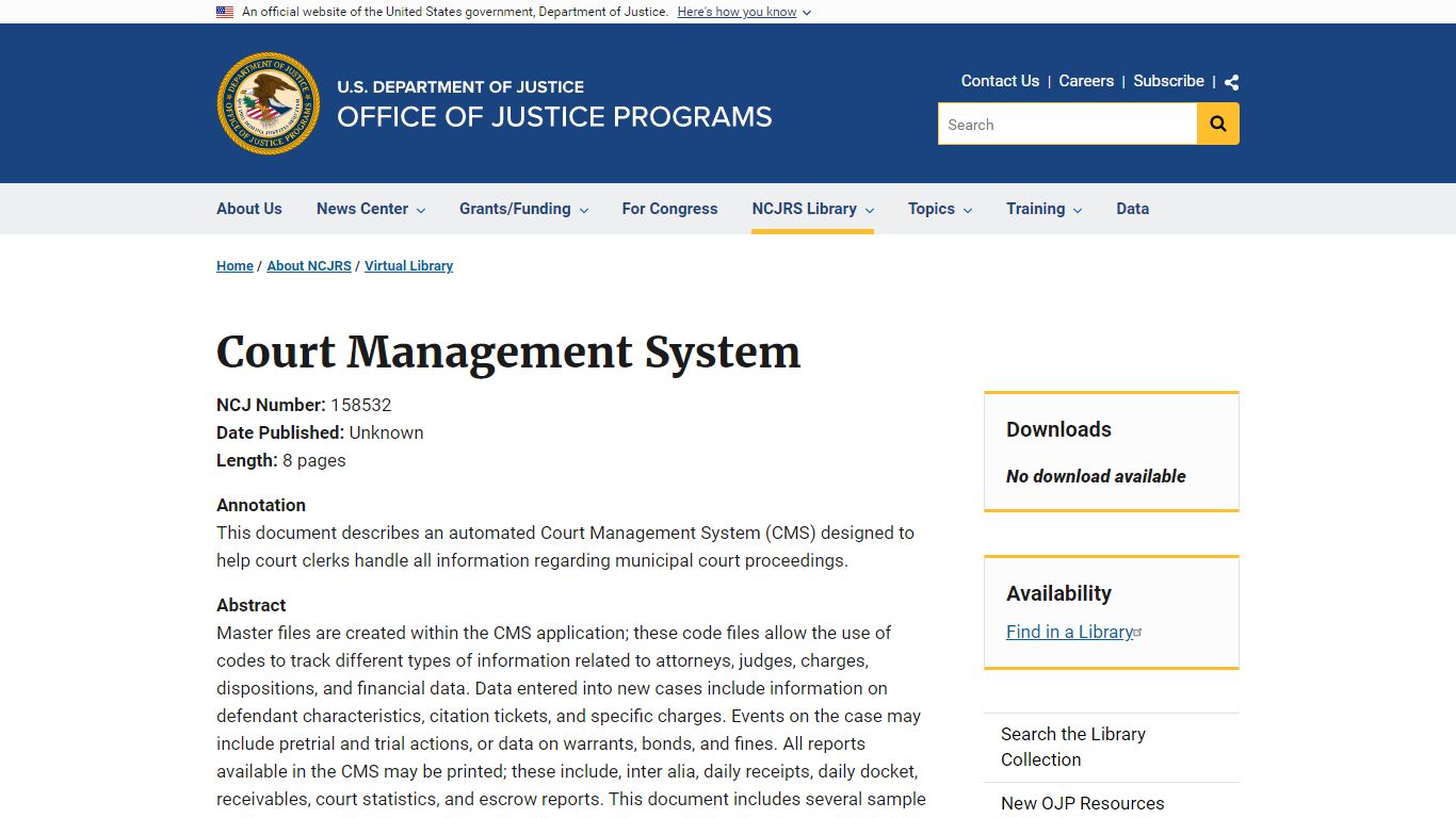Court Management System | Office of Justice Programs