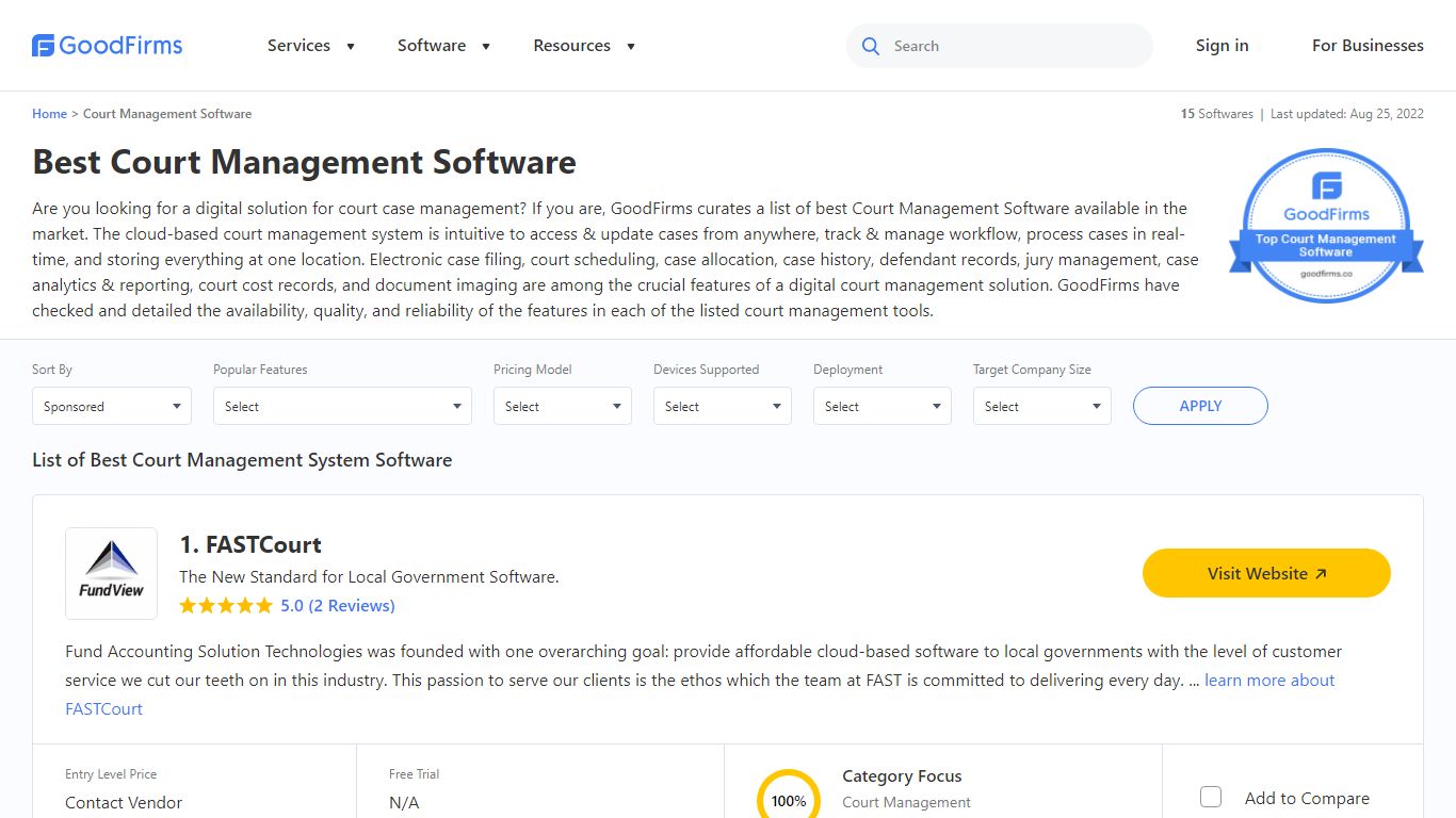 Best Court Management Software - Top Tools 2022 | GoodFirms